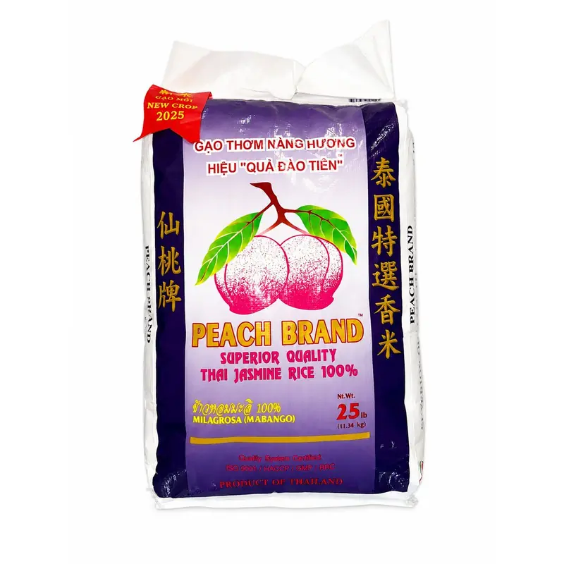 2026 Thai Jasmine Rice 25lb · Peach Brand | Rice & Grains | Dong