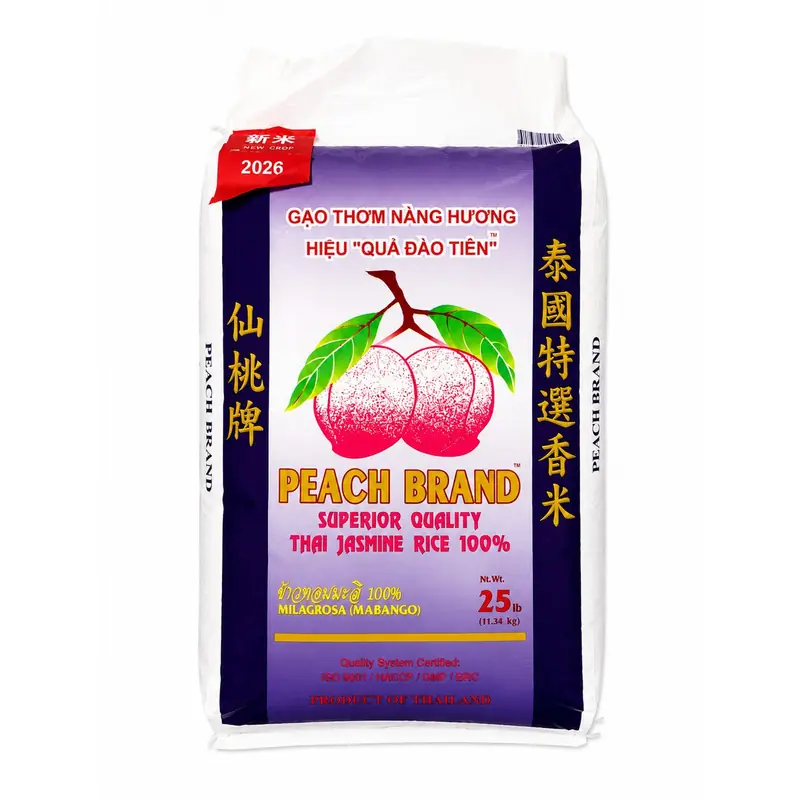 2026 Thai Jasmine Rice 25lb · Peach Brand | Rice & Grains | Dong